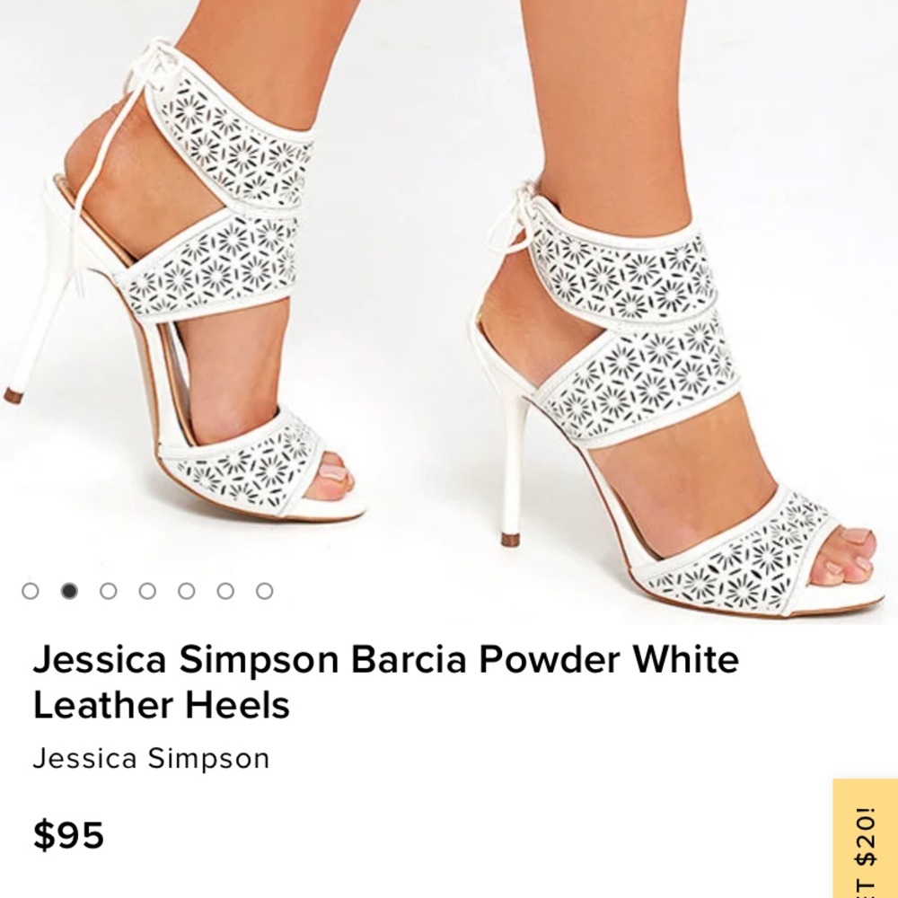 COPY - Jessica Simpson Barcia Powder White Leather Heels